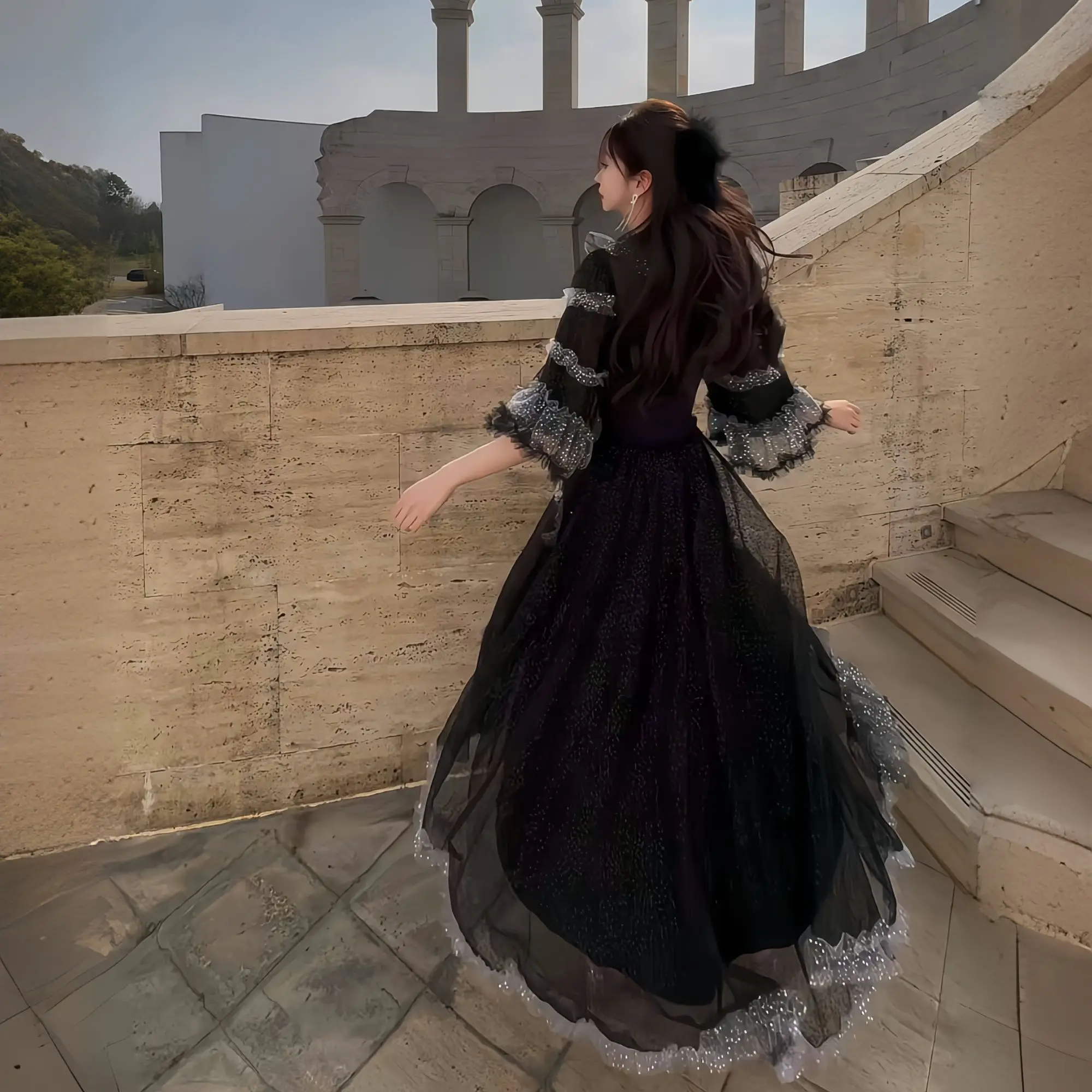 Vestido feminino estilo luxuoso acessível, longo, temperamento francês e elegante