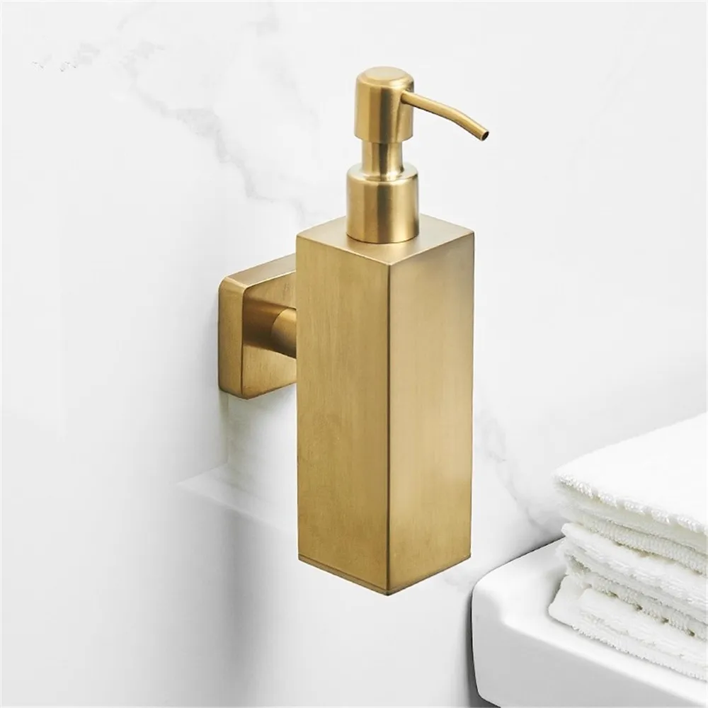 

Дозатор для жидкого мыла Brush Gold, настенный, из нержавеющей стали SUS304, для ванной комнаты/кухни, дозатор для шампуня