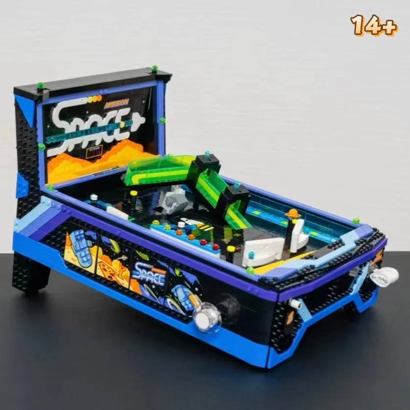 2274pcs Street Pinball Game Machine Tabletop Game Retro Gaming Console Pinball Machine Building Blocks Model Toys Birthday Gifts