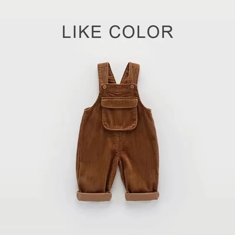 Children\'s Overalls Spring Autumn New Styles Casual Comfortable One-piece Pants Boys Girls Korean Style Corduroy Pants