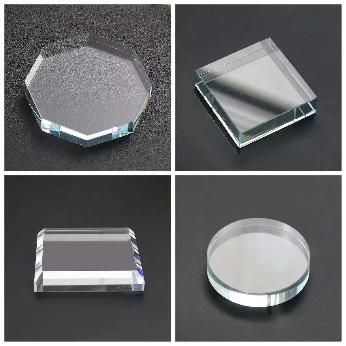 Glass Crystal Figurines Jewelry Display Base Stand Grafting Eyelash Glue Holder Pallet Nail Art Painting Tray Paperweight Decor