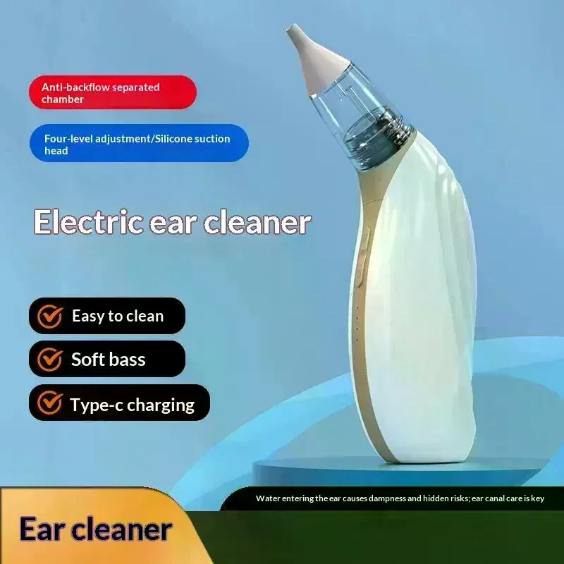 3 Suction Levels Low Noise Rechargeable Ear Vacuum Wax Remover Detachable Ear Wax Removal Kit