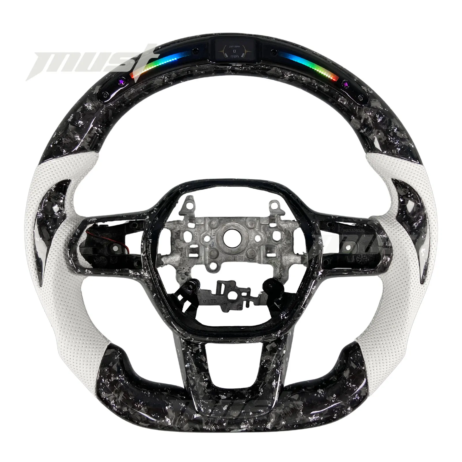 Custom Sliver Flake Carbon Fiber Steering Wheel for Honda 11th Generation Accord Civic Si Type-R FL5 CR-V 2022-2026