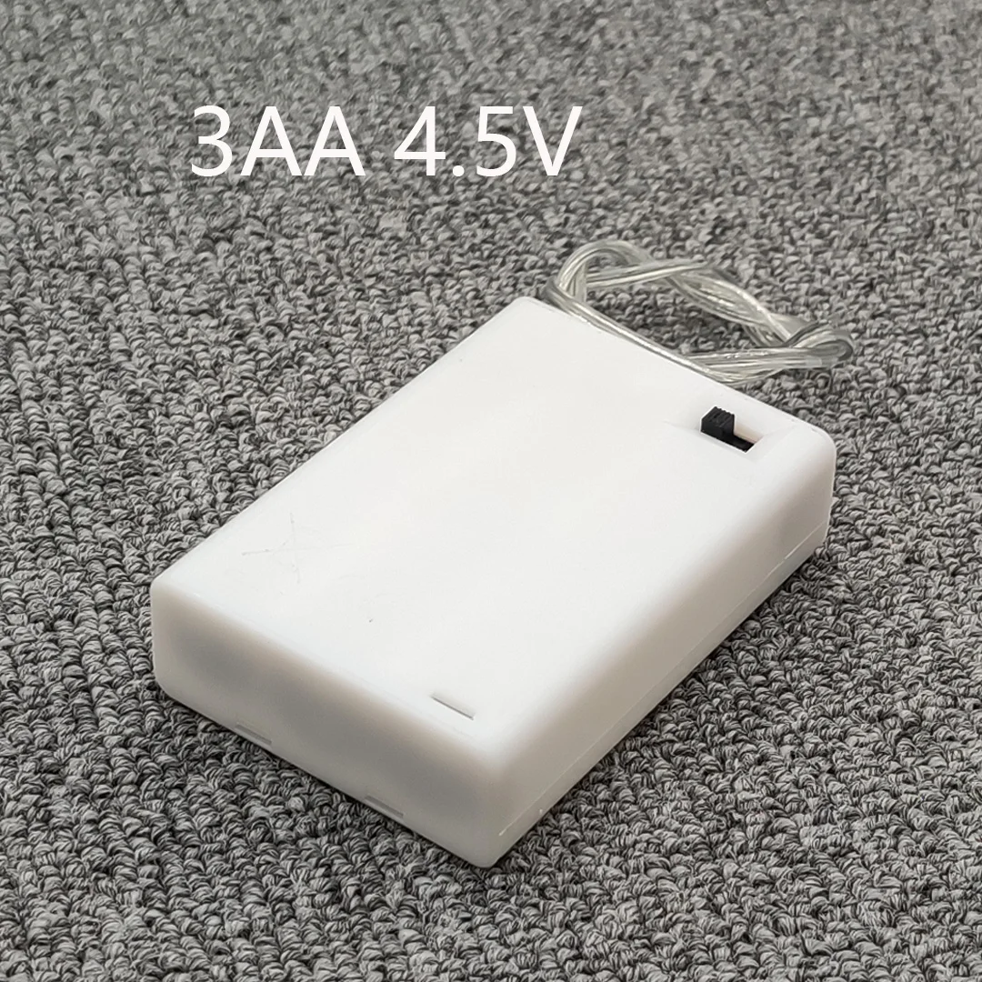 3AA Battery Holder AA Battery  Case With Switch 3 AA 2A Battery Box Case With ON/OFF 4.5V White