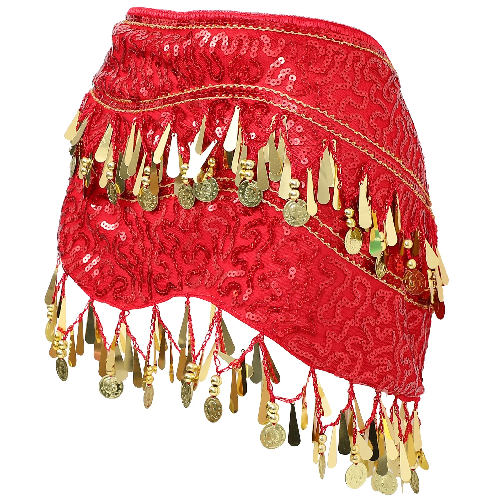 

1Pcs Women's Dance Waist Chain Bright Sequins Coin Tassel Body Decorative Chain Lightweight Chiffon for Beach Party Wedding