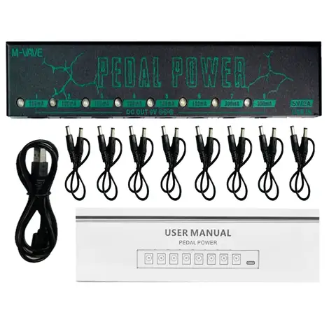 M-VAVE PEDAL POWER Guitar Pedal Power Supply, 8 Isolated Pedalboard Power Supply Aluminium Alloy DC Output 9V Effect Pedal