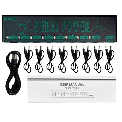 Fuente de alimentación para Pedal de guitarra M-VAVE PEDAL POWER, 8 fuentes de alimentación para Pedales aisladas, aleación de aluminio, salida CC, Pedal de efecto de 9V