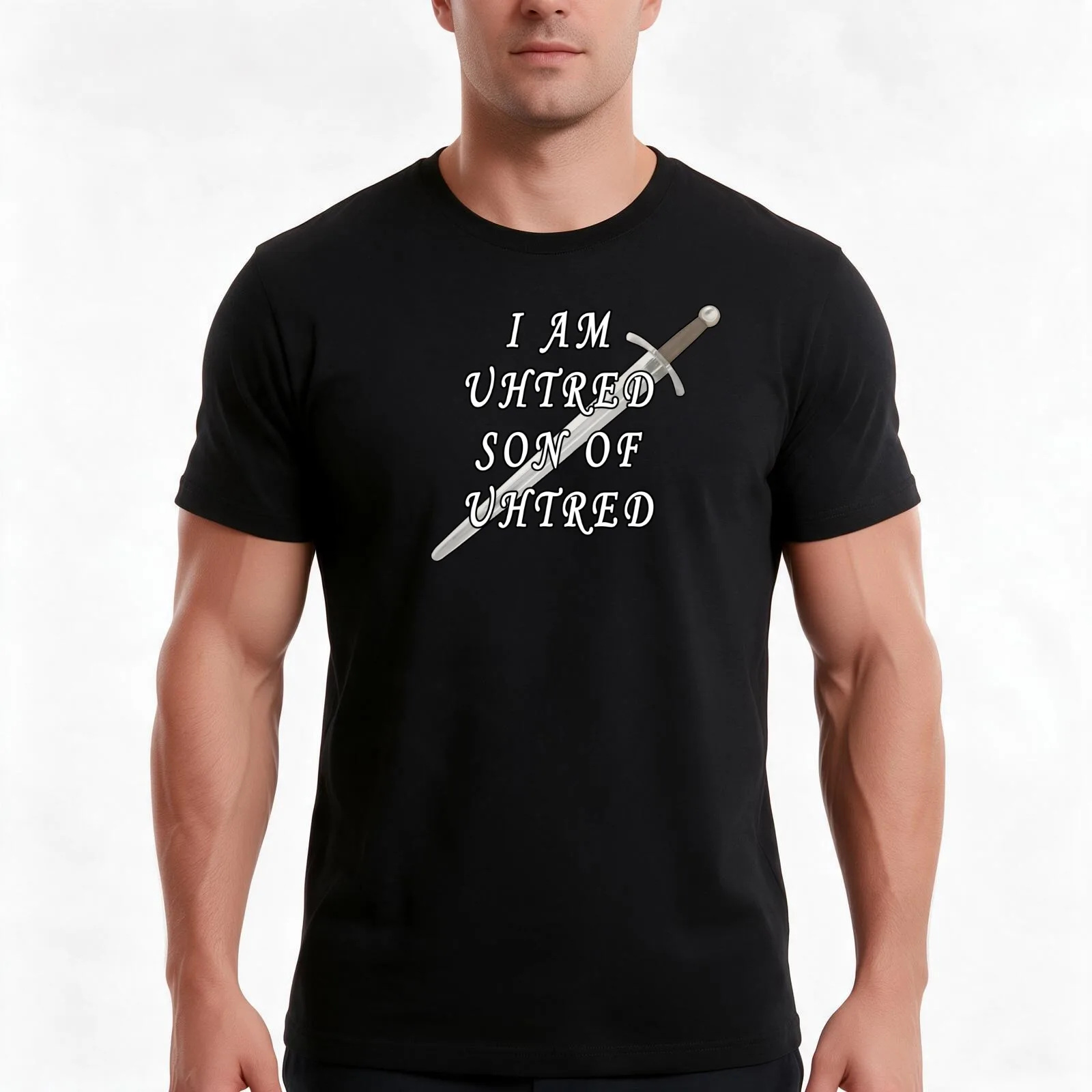I Am Uhtred Son Of Uhtred T-Shirt, Summer Casual Cotton Tee, Oversized Streetwear Tops, Vintage Graphic Print, Unisex Men Women