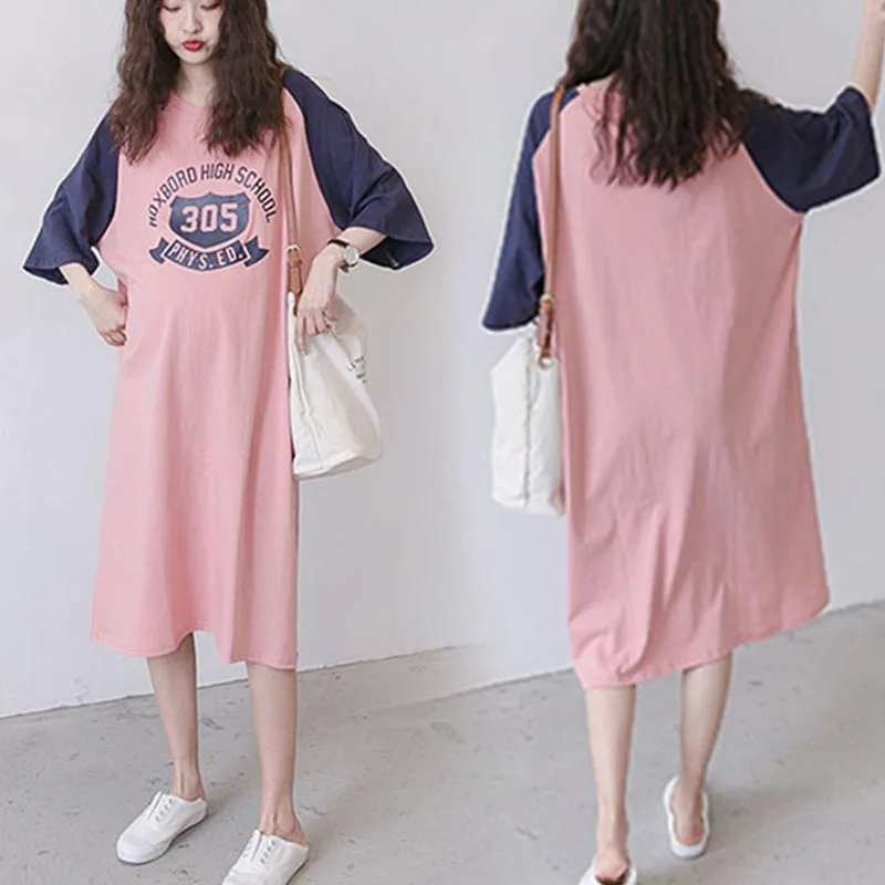 

Summer Ladies Maternity New Short-Sleeved Nightgown Female Summer Pajamas Maternity Casual Large Size Loose Nightgown Homewear