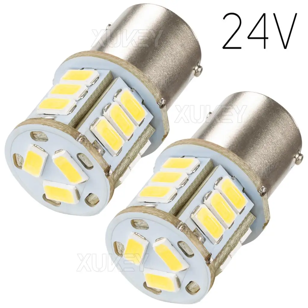 

2X Red/ White LED R5W Ba15s Bulbs 1156 Truck HGV License Plate Lamp Van RV Interior Dome Reading Map Lights Campers Side Marker