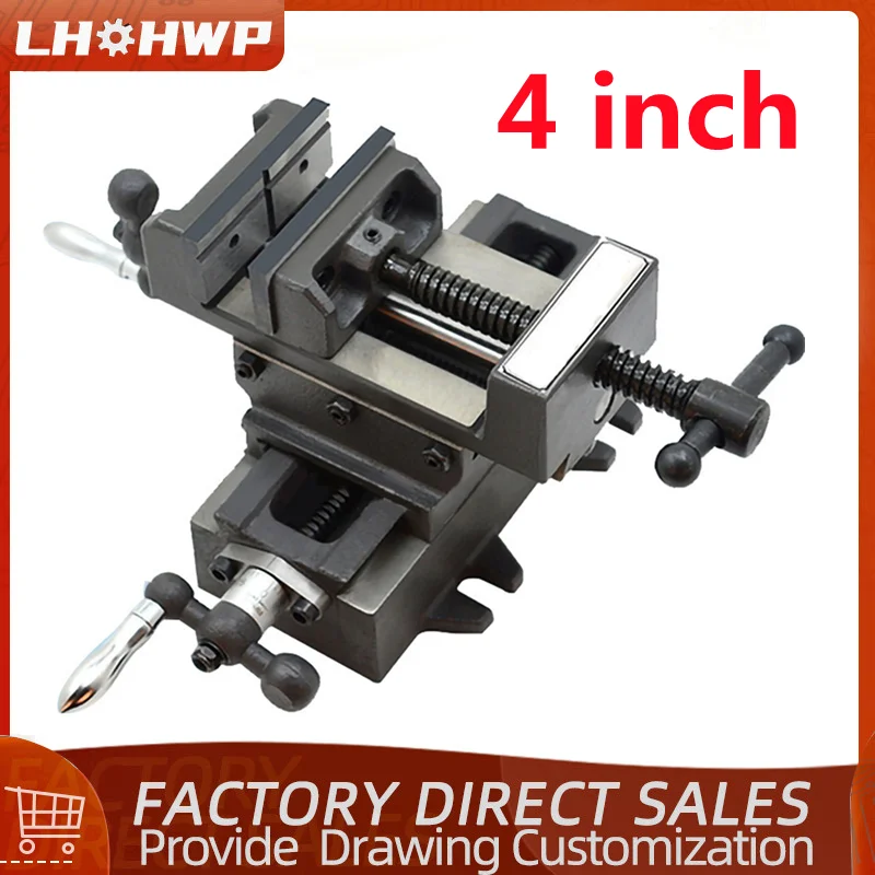 4 Inch Genuine Cross Vise Precision Heavy Duty Mobile Bench Vise Cross Vise for Drilling and Milling Machine Factory Direct Sale