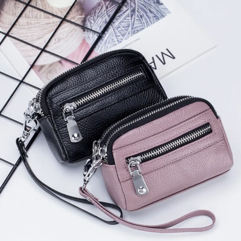 Luxury Wristlet Women Small Wallet and Purse Girls Short PU Leather Credit Card Holders Wallets Ladies Coin Purses Double Zipper