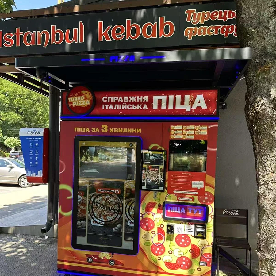 Customized Hot Pizza Vending Machine Fully Automatic Pizza Making Machine Pizza Vending Machine Fast Food Street Food Accepts C