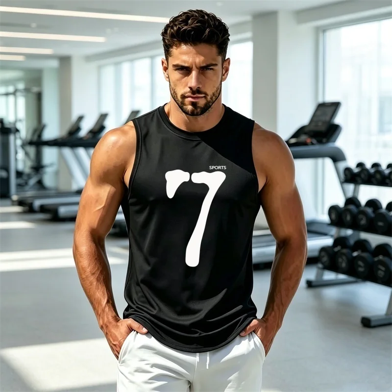 2026 Summer Mens Fitness sports Vest Loose Undershirt men running Vest Quick Dry Mesh Sleeveles tops Breathable men gym clothing