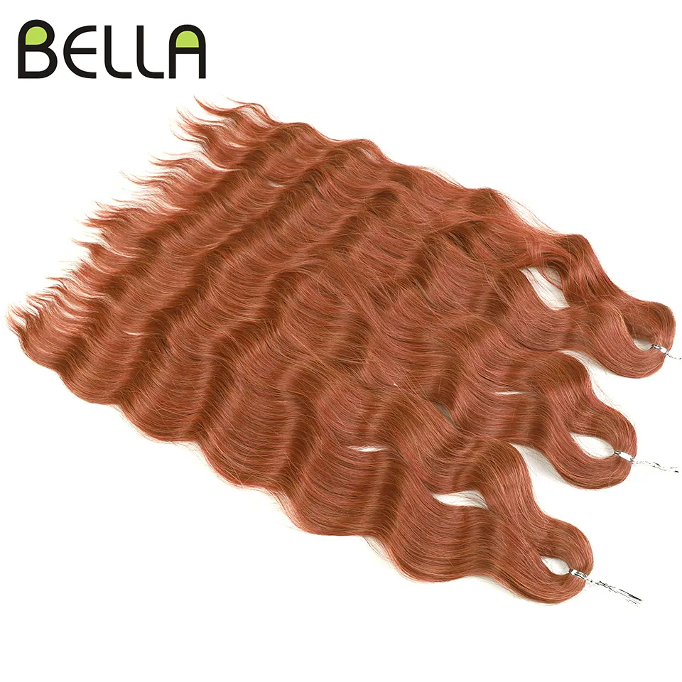 BELLA Crochet Hair Synthetic Water Wave Braiding Hair Extensions 24 Inch Crochet Braid Hair High Temperature Fiber Fake Hair