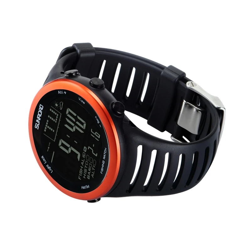 SUNROAD FR720 Digital Fishing Watches Sports Barometer Wristwatch Waterproof Altimeter Stopwatch Hiking Swmming Weather Forecast