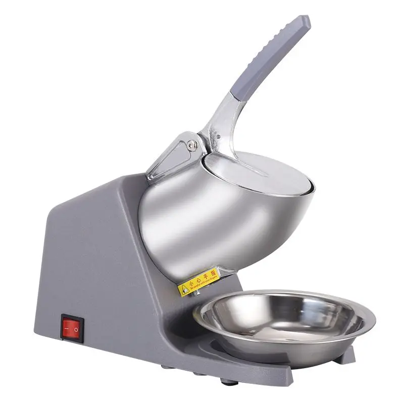 Compact Double‑Blade Shaved Ice Maker, Anti‑Splashing Ice Crushing Machine for Home Stall Milk Tea Store, Fluffy Snow Ice Making