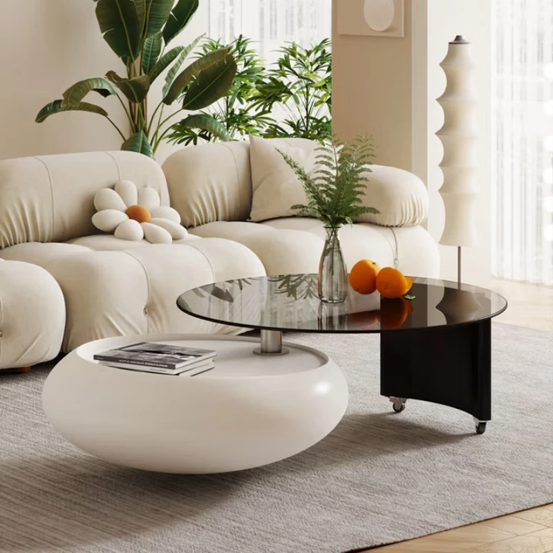 

Легкая роскошь и премиальный стиль, круглый журнальный столик из закаленного стекла