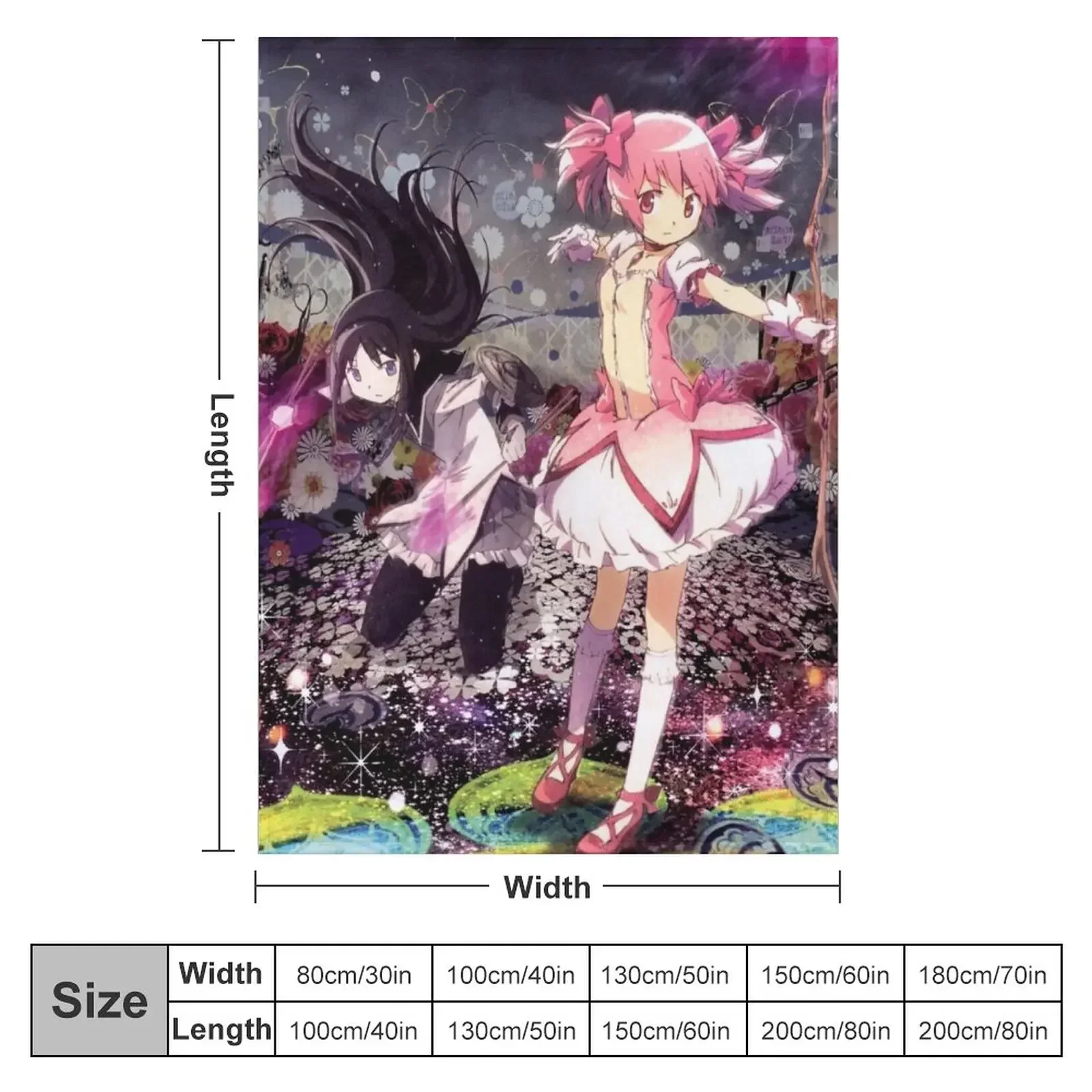 Puella Magi Madoka Magica - Kaname Madoka & Akemi Homura Throw Blanket Moving wednesday Blankets