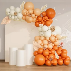 126Pcs Orange Sand White Peach Latex Balloons Fall Balloon Garland Arch Kit for Baby Shower Wedding Party Decoration