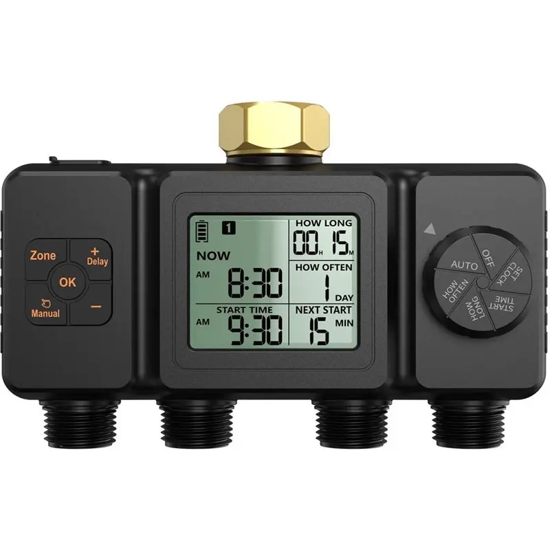 AB34-4 Outlets Automatic Water Timer Irrigation Programmer Dip Watering Faucet For Garden Lawn Yard