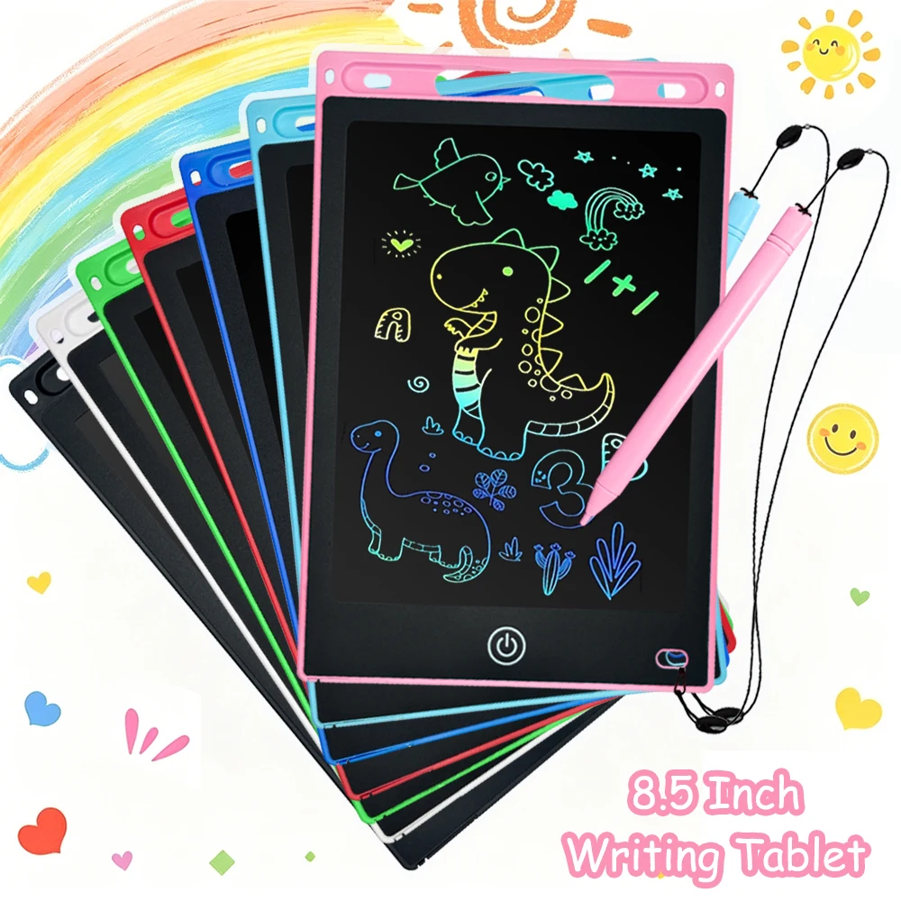 8.5-inch LCD Writing Tablet Drawing & Doodle Board with Pen Rope Suitable for 3 4 5 6 7 8 Years Kids Perfect Gifts Travel Toys