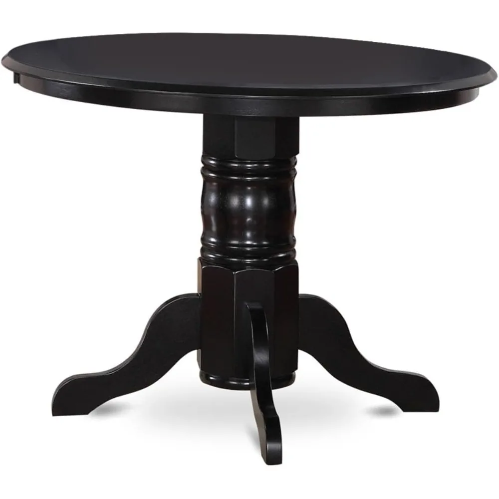 Ensemble de 5 pièces pour 4 salles à manger, comprend une table de cuisine ronde avec piédestal et 4 chaises de salle à manger, 42x42 pouces, noir