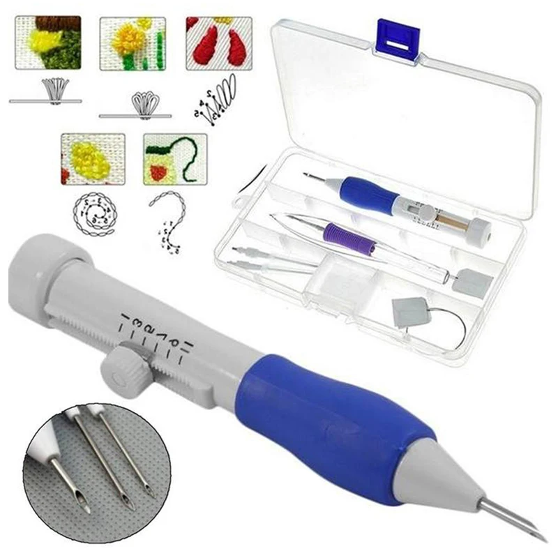 Magic Needle for Embroidery Carpet Knit Punch Needle Kit Needlework Stitching Set Embroidery Knitting Needles Pen Sewing Tools
