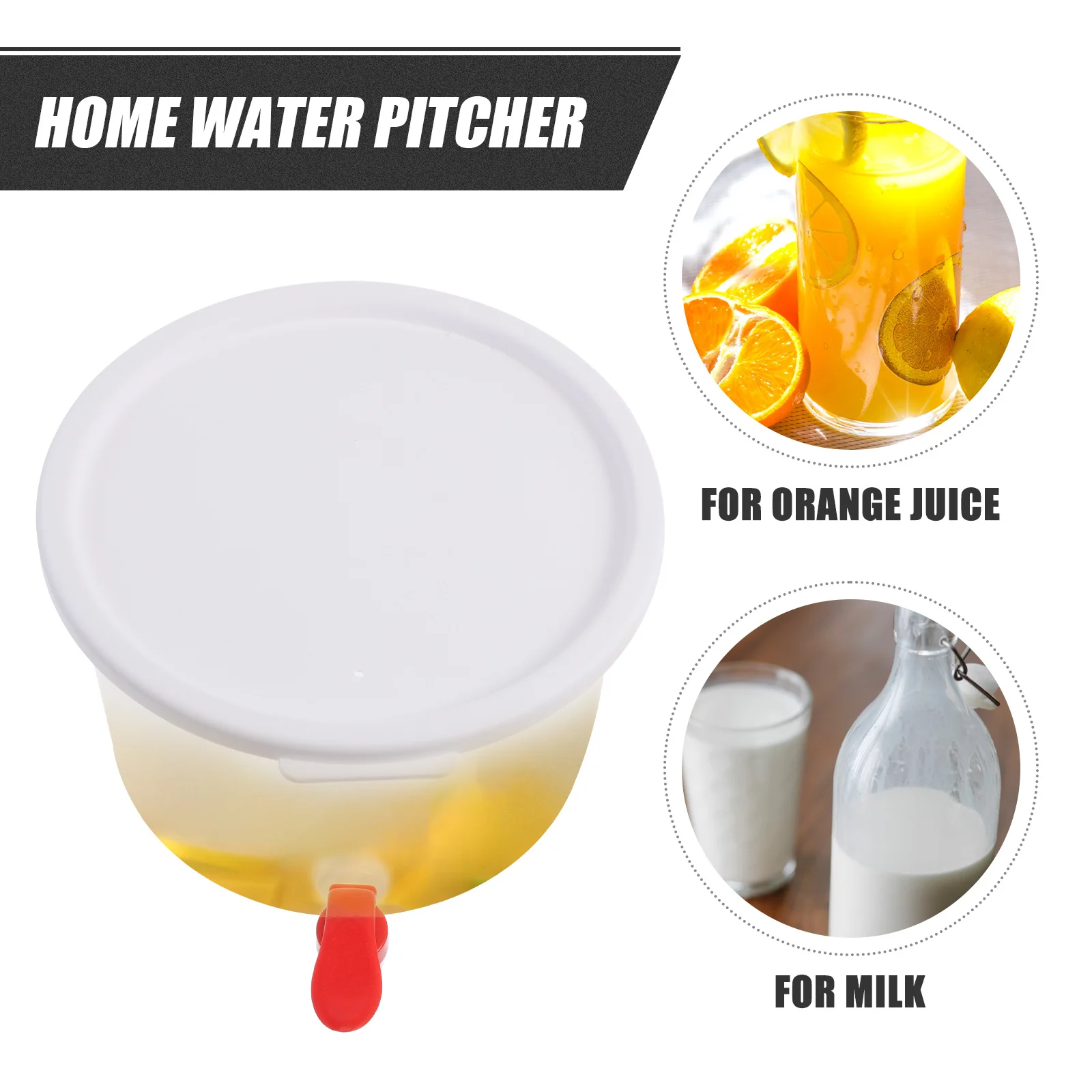 

1Pcs Refrigerator Kettle White High-Quality Material Home Water Pitcher Juice Kettle with Faucet for Drinking Water Jug