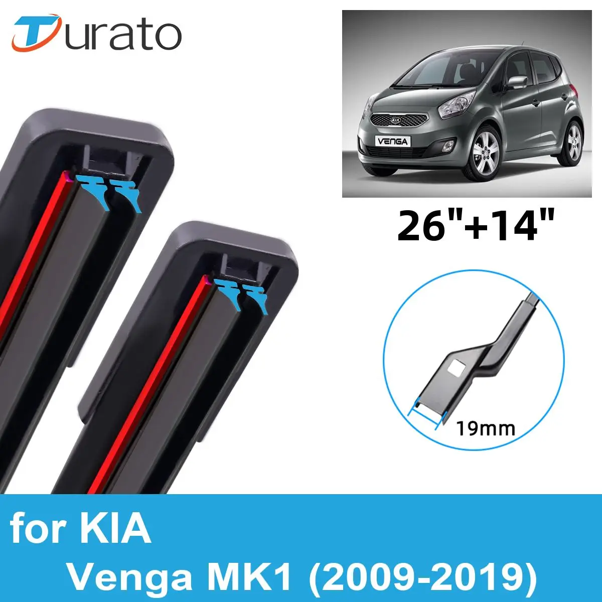 

Щетки стеклоочистителя для 2009-2019 KIA Venga MK1, 2 шт.