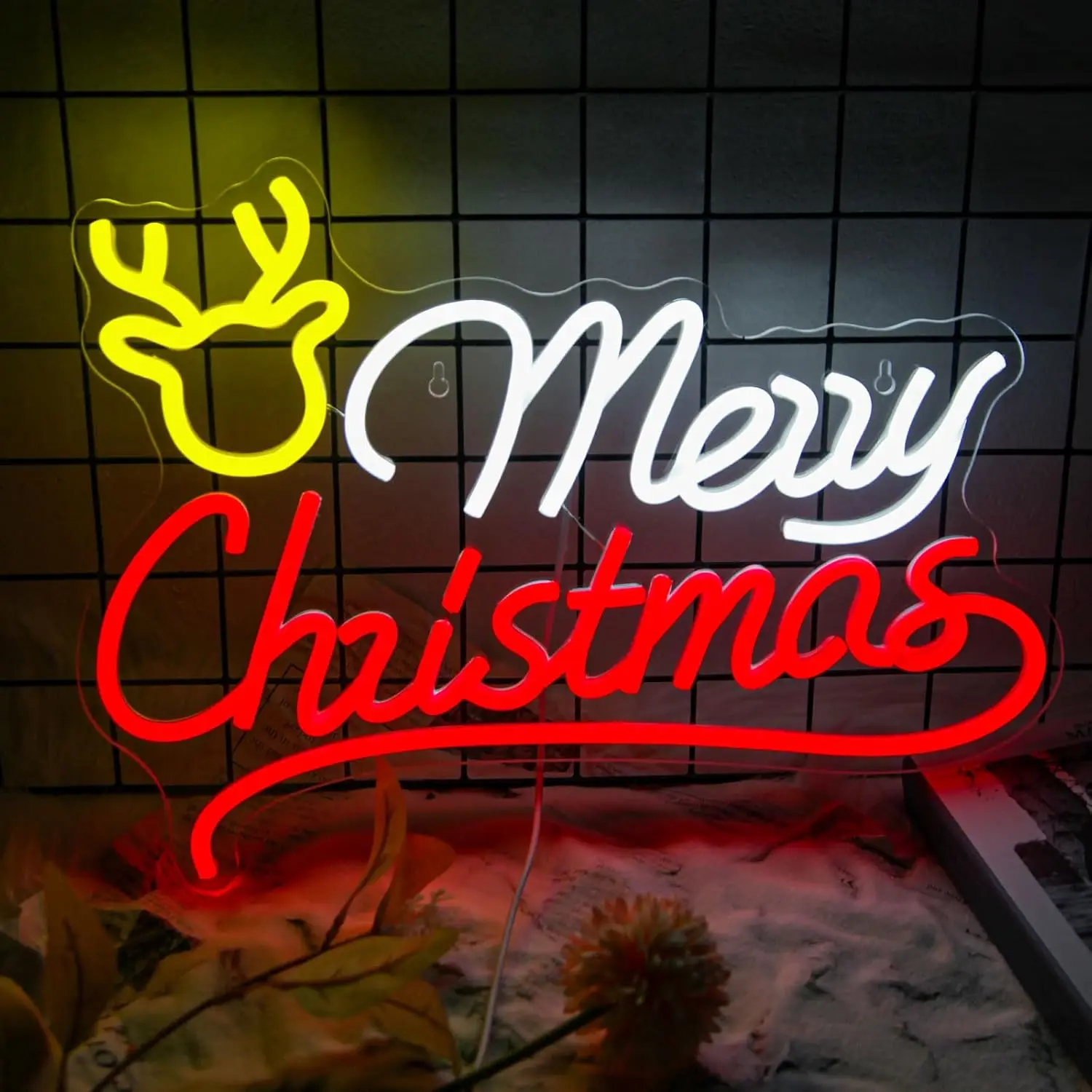 Merry Christmas Neon Sign Xmas Hat Star Tree Deer Led Light Sign For Room Decoration Dimmable Wall Decor For Home Party Bar Shop