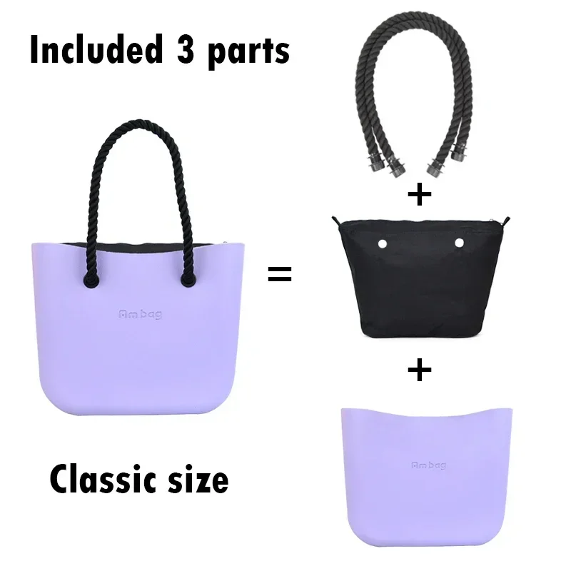 Neue Obag O bag Stil Ambag Wasserdichte Große Klassische DIY frauen Taschen Handtasche plus Futter Einsatz Seil Hanf griffe