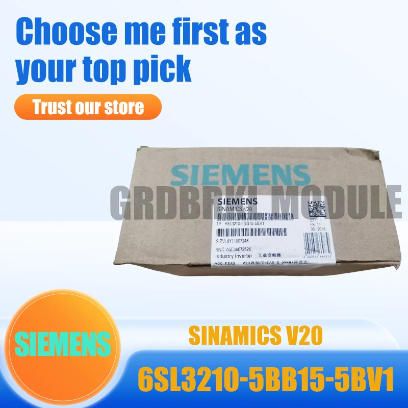 

New Original SIEMENS 6SL3210-5BB15-5BV1 SINAMICS V20 0.55kW Frequency converter