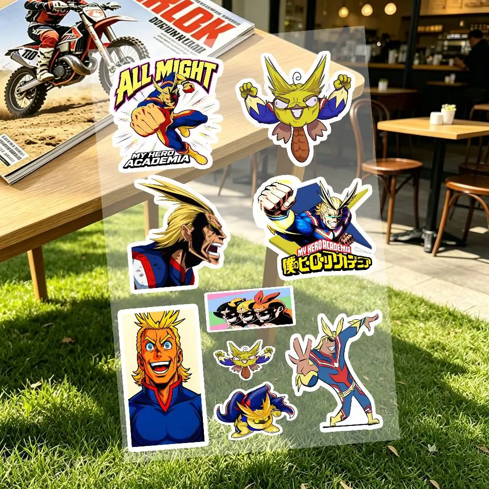 All Might My Hero Academia Custom Motorcycle Sticker Kit Reflective Decal Set For Helmet Tank Fairing Body Graphics