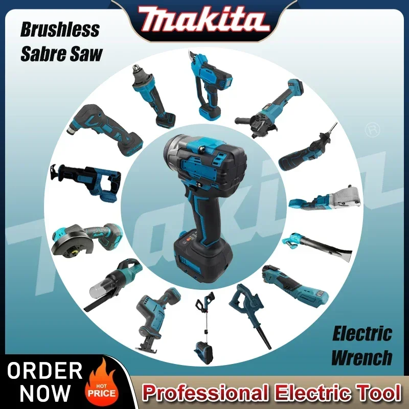 Makita Multifunctional Power Tools:Laser Rangefinder,1/2 Ratchet Wrench,Blower,Dual-use Car Air Pump,Brushless Sabre Saw