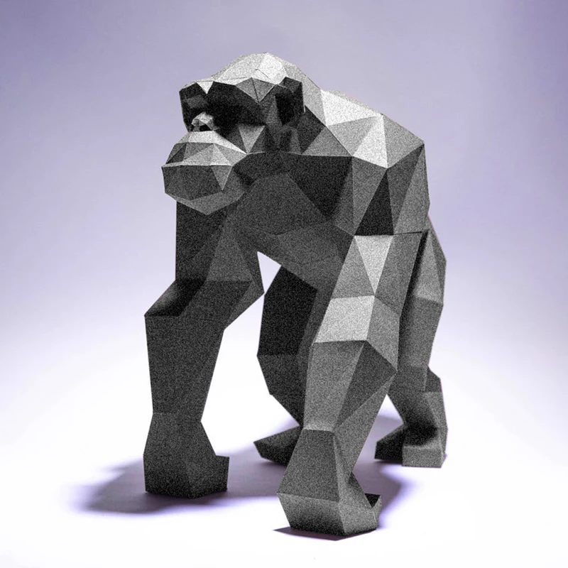 

40 см горилла бумажная модель Papercraft 3D оригами домашний декор украшение комнаты орнамент стереоскопическая скульптура DIY головоломки игрушки