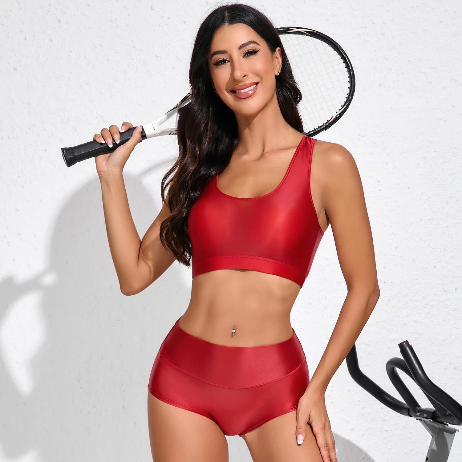 508 # مثير الأوروبية والأمريكية الجديدة المرأة السراويل الرياضية عالية الخصر اليوغا الخوخ الورك ضيق الجري اللياقة البدنية مثلث السراويل مجموعة