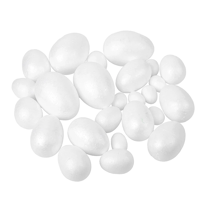 10-50pcs Easter Foam Egg White Styrofoam Fake Eggs Kids Painting Handmade Spring Easter Party Home Decoration DIY Wreath Craft - Detail 1