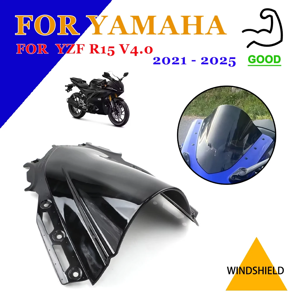 

For Yamaha YZF R15 V4.0 2021 - 2025 Sun Visor Wind Deflector PC Windshield Protector Replacement Parts Motorcycle Accessories