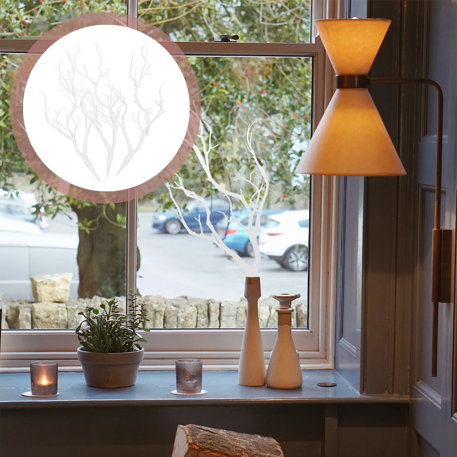 

3Pcs Artificial Deer Horn Branches Plastic Fake Branches for Vase Decoration Wedding Festival Supplies Realistic Style