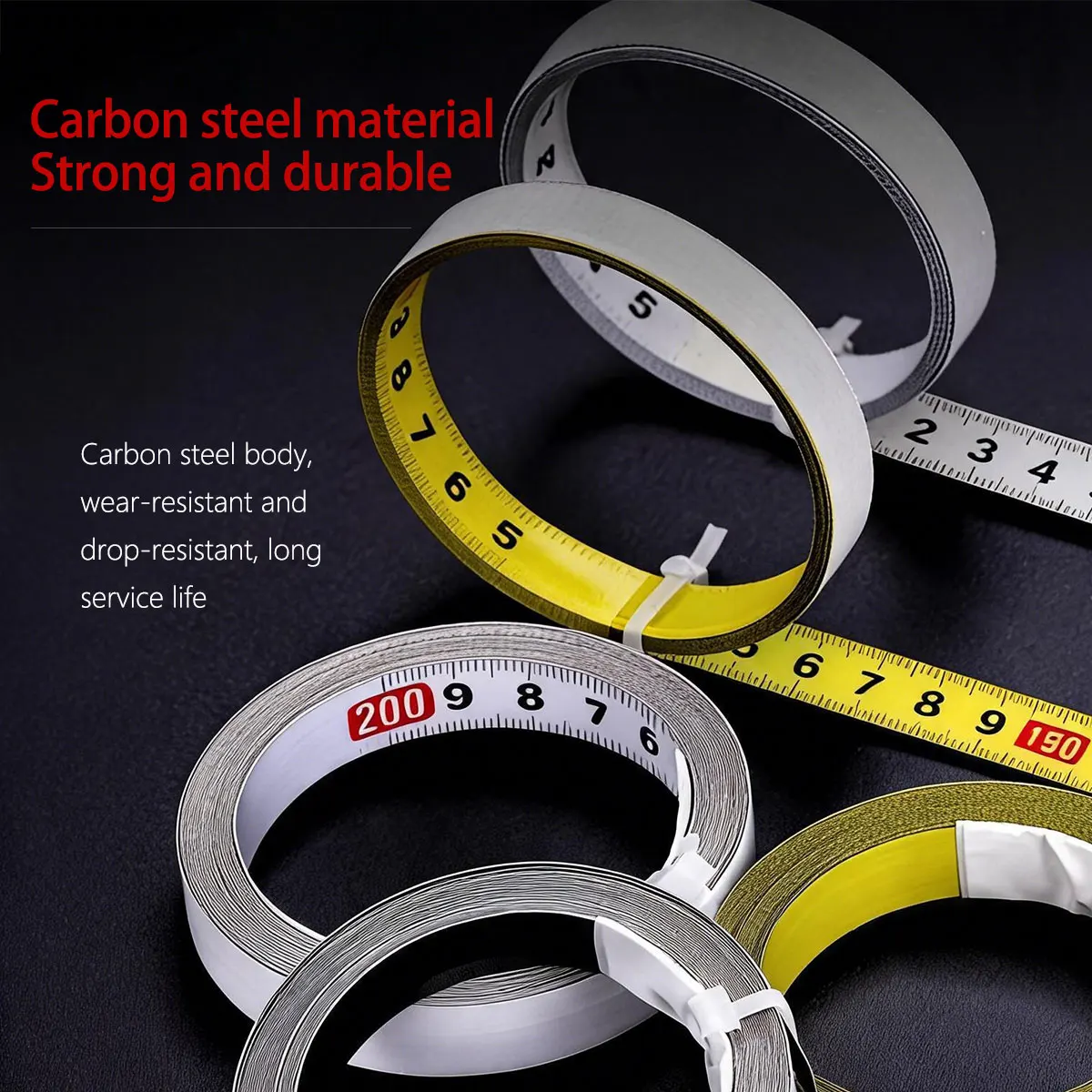 Durable Self-Adhesive Measuring Tape Stainless Steel Workbench Ruler 1/2/3/5M Long Metal Tape Measure Router Table