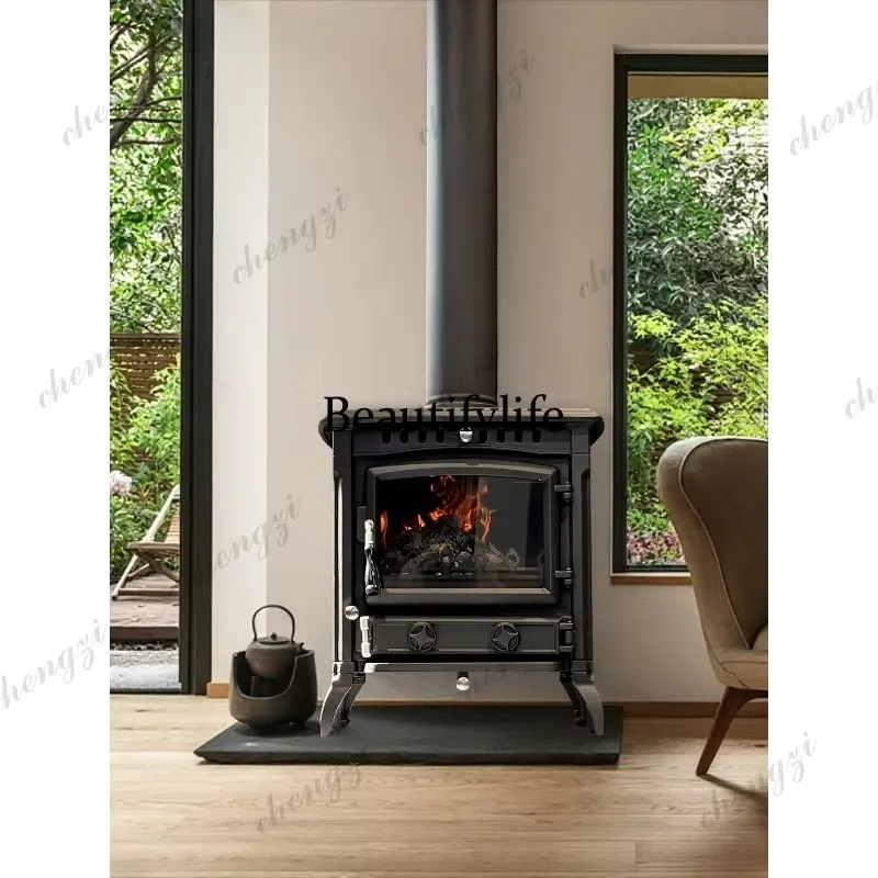 E136 European style, fireplace firewood modern simple indoor self-built house household firewood heating stove