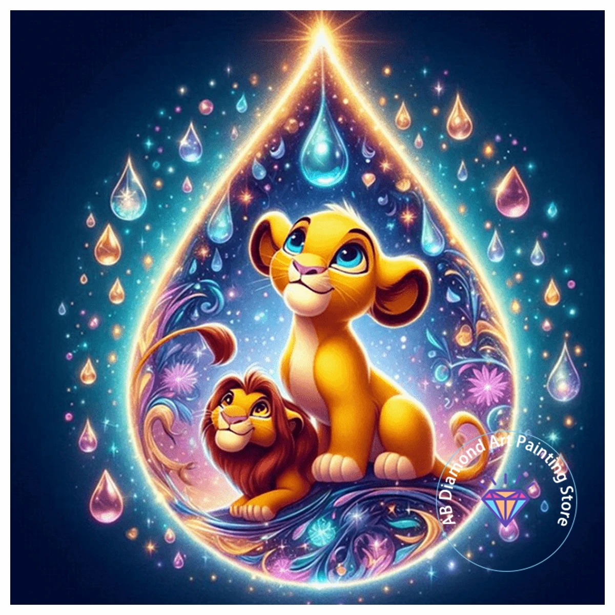 

Lion King Simba Cartoon AB Diamond Painting Kit 5D DIY Diamond Embroidery Cross Embroidery Handmade Art Gift Home Decoration