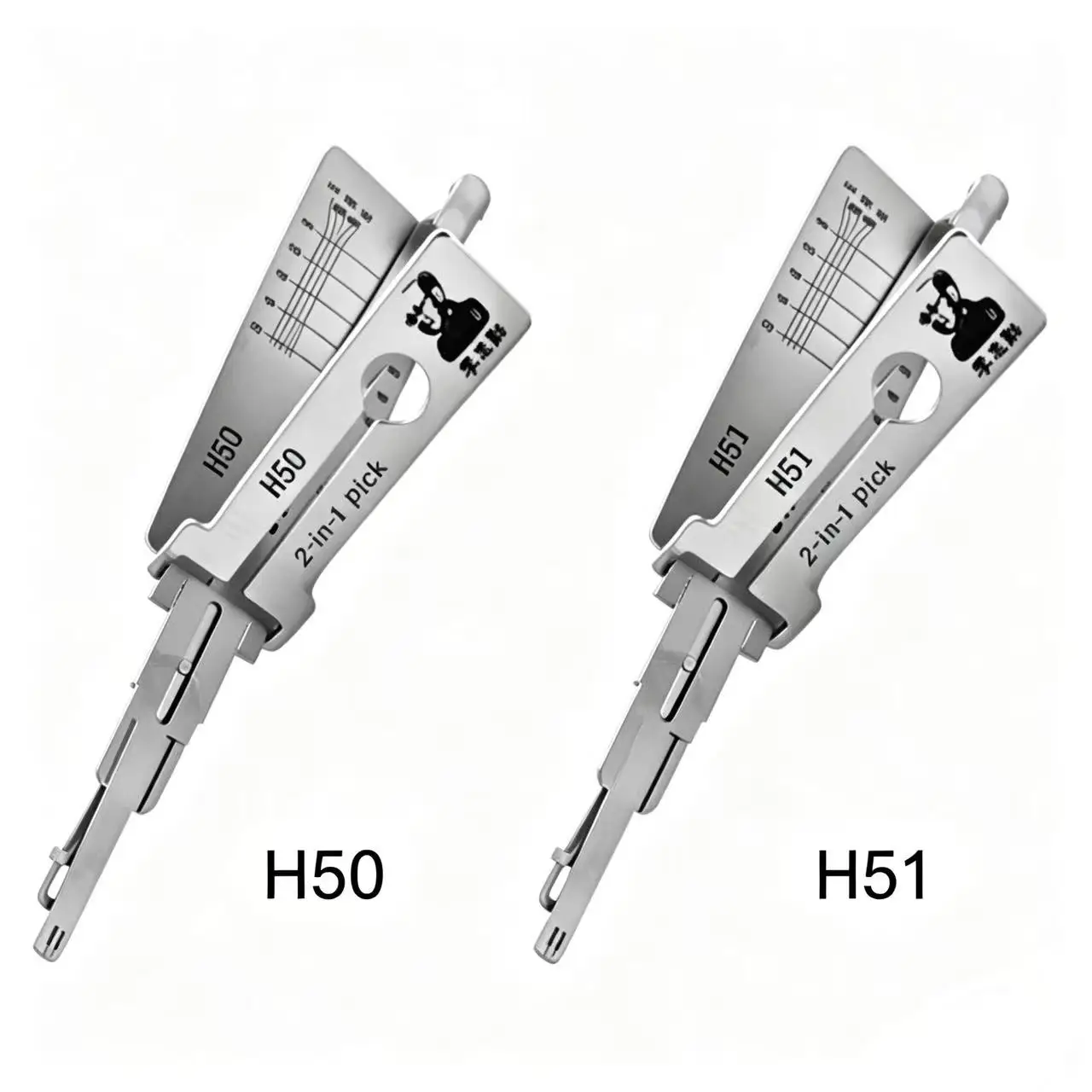 Juego de ganzúas y decodificadores Lishi 2 en 1 H51 FO6 para encendido Ford 5-Cut y H50 FO14R AG para Ford 1967-1990, llave redonda OEM para cerrajero
