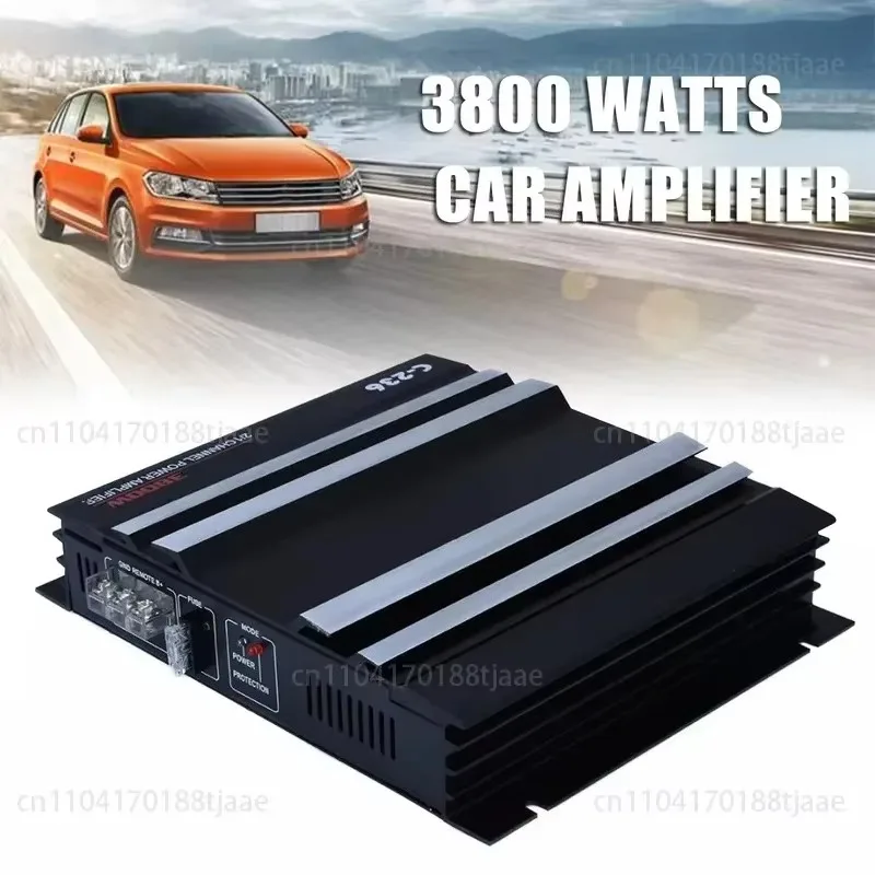 C0029 C-236 3800W 2-Channel Automotive Audio Amplifier Powerful Aluminum 12V DC Bass Amplifier for All Automobiles