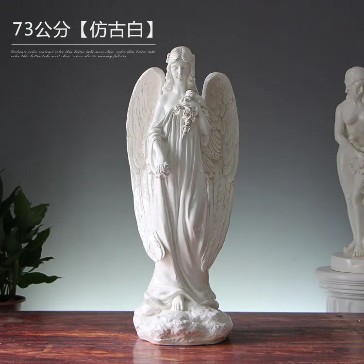 Angel sculpture ornament decoration large wedding props landscape creative water outlet TV cabinet character home European
