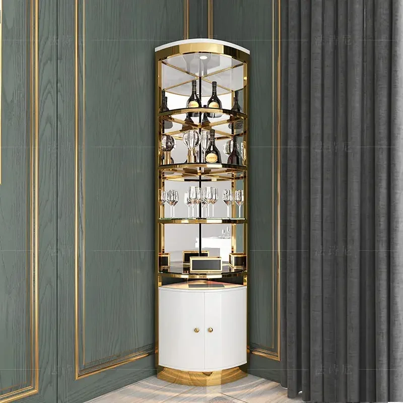 Stainless steel wine rack display cabinet glass on sale, hot selling FLASH big sale