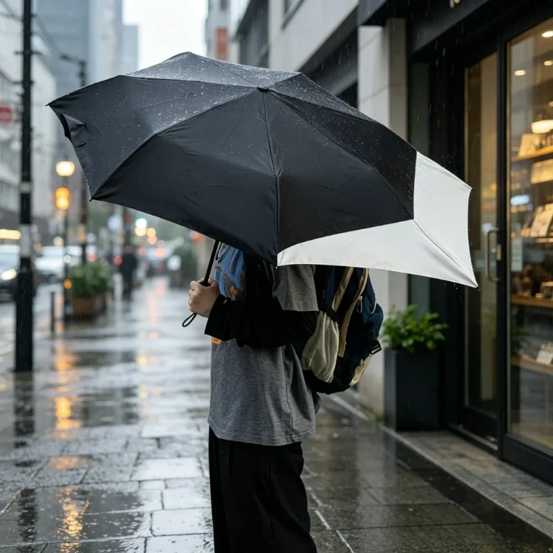 Non Folding Memory Sun Umbrella Extended Tail High Density Fabric 99% UV Protection UPF50+ Lightweight Backpack Outdoor Use 양산