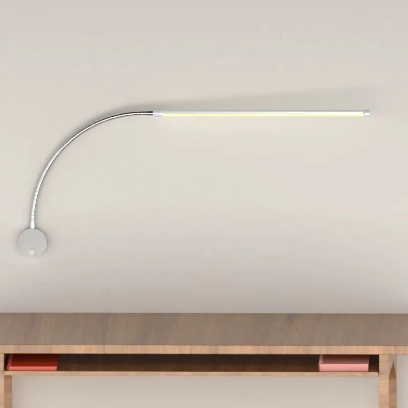 Bedroom Wall Light Bedside Reading Lighting 6W LED Wall Lamp With Knob Switch Aluminum 360 Degree Angle Adjustable AC90-260V