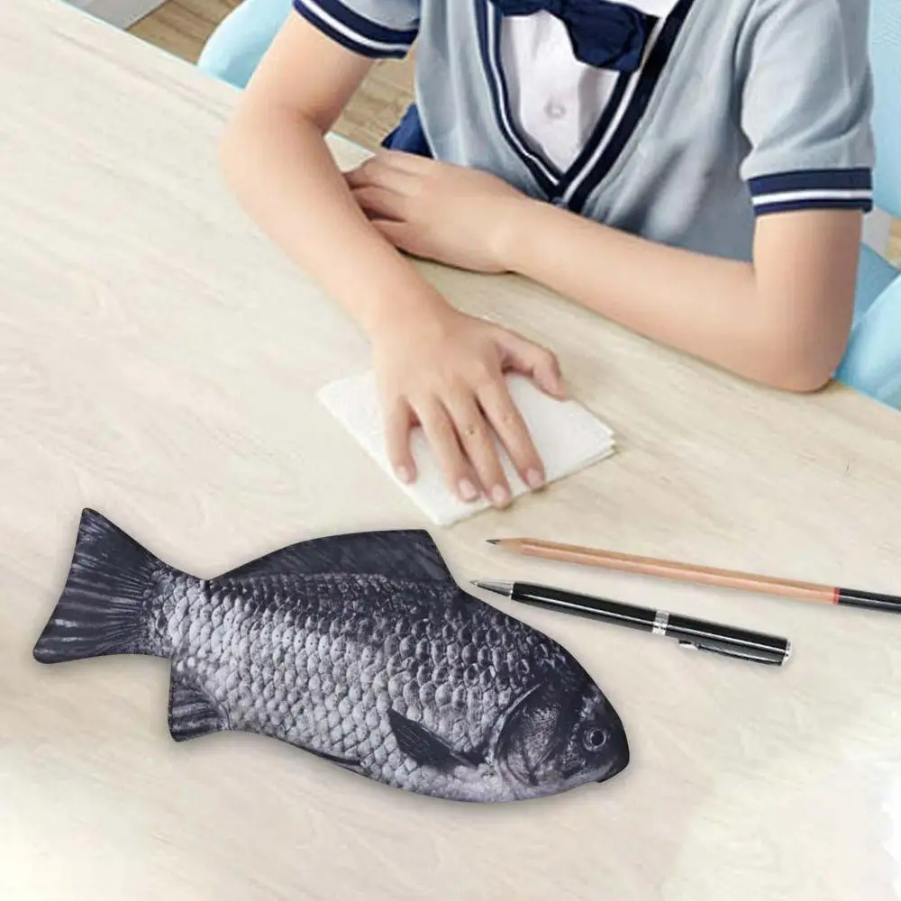 Student Supplies Carp Pen Bag Fish Shape Pencil Case Funny Handbag Stationery Organizer Fish Pen Bag Teacher Gift